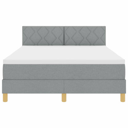 Letto a Sorgente LED Grigio chiaro 140 x 190 cm Tessuto | homemem39