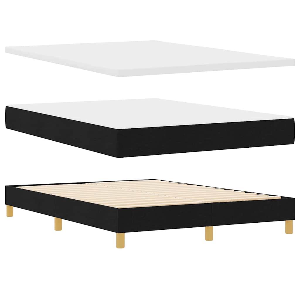Letto a Sorgente LED con strisce LED Nero 140 x 190 cm Tessuto | homemem39