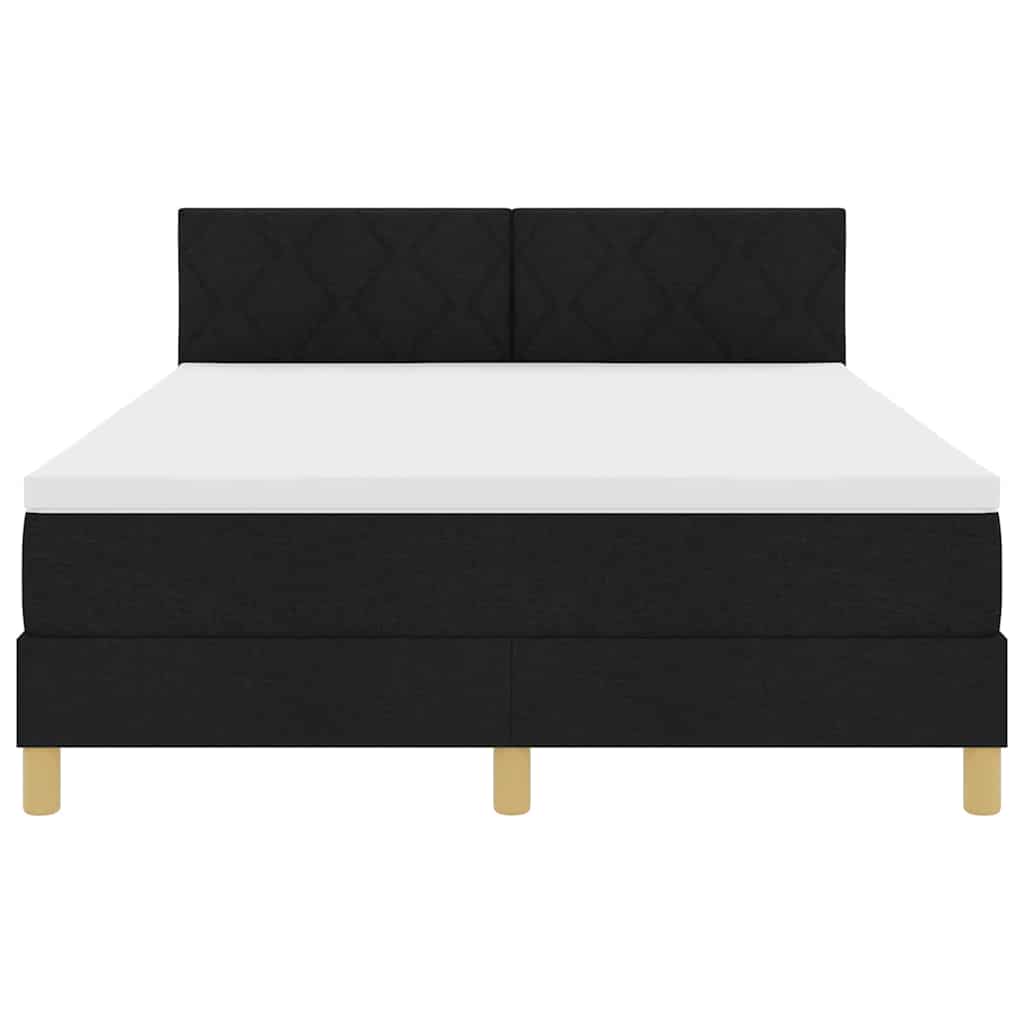 Letto a Sorgente LED con strisce LED Nero 140 x 190 cm Tessuto | homemem39