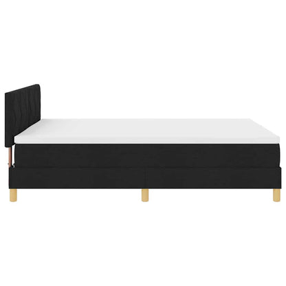Letto a Sorgente LED con strisce LED Nero 140 x 190 cm Tessuto | homemem39