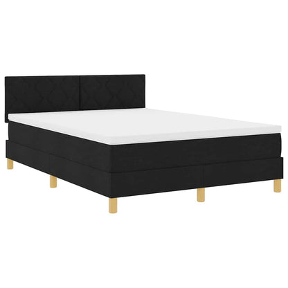 Letto a Sorgente LED con strisce LED Nero 140 x 200 cm Tessuto | homemem39