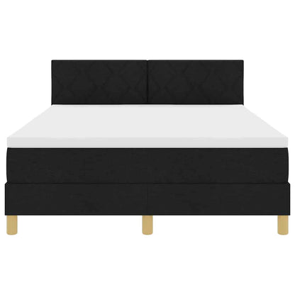 Letto a Sorgente LED con strisce LED Nero 140 x 200 cm Tessuto | homemem39