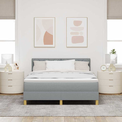 Letto a Sorgente LED Grigio chiaro 160 x 200 cm Tessuto | homemem39