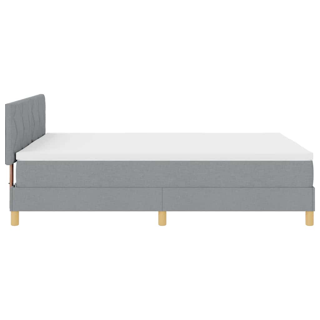 Letto a Sorgente LED Grigio chiaro 160 x 200 cm Tessuto | homemem39