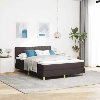 Letto a Sorgente LED Marrone Scuro 160 x 200 cm Tessuto | homemem39