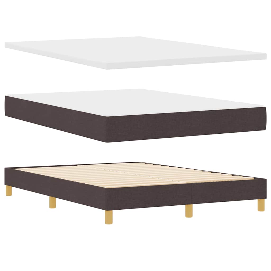 Letto a Sorgente LED Marrone Scuro 160 x 200 cm Tessuto | homemem39