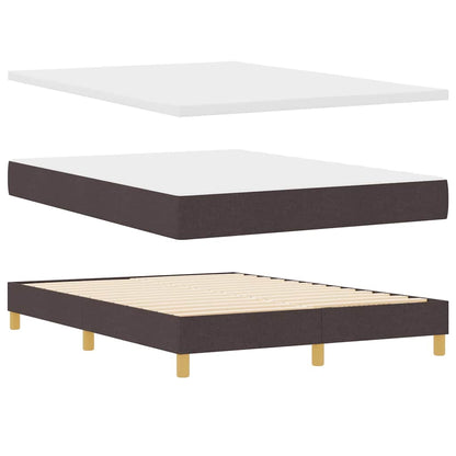 Letto a Sorgente LED Marrone Scuro 160 x 200 cm Tessuto | homemem39