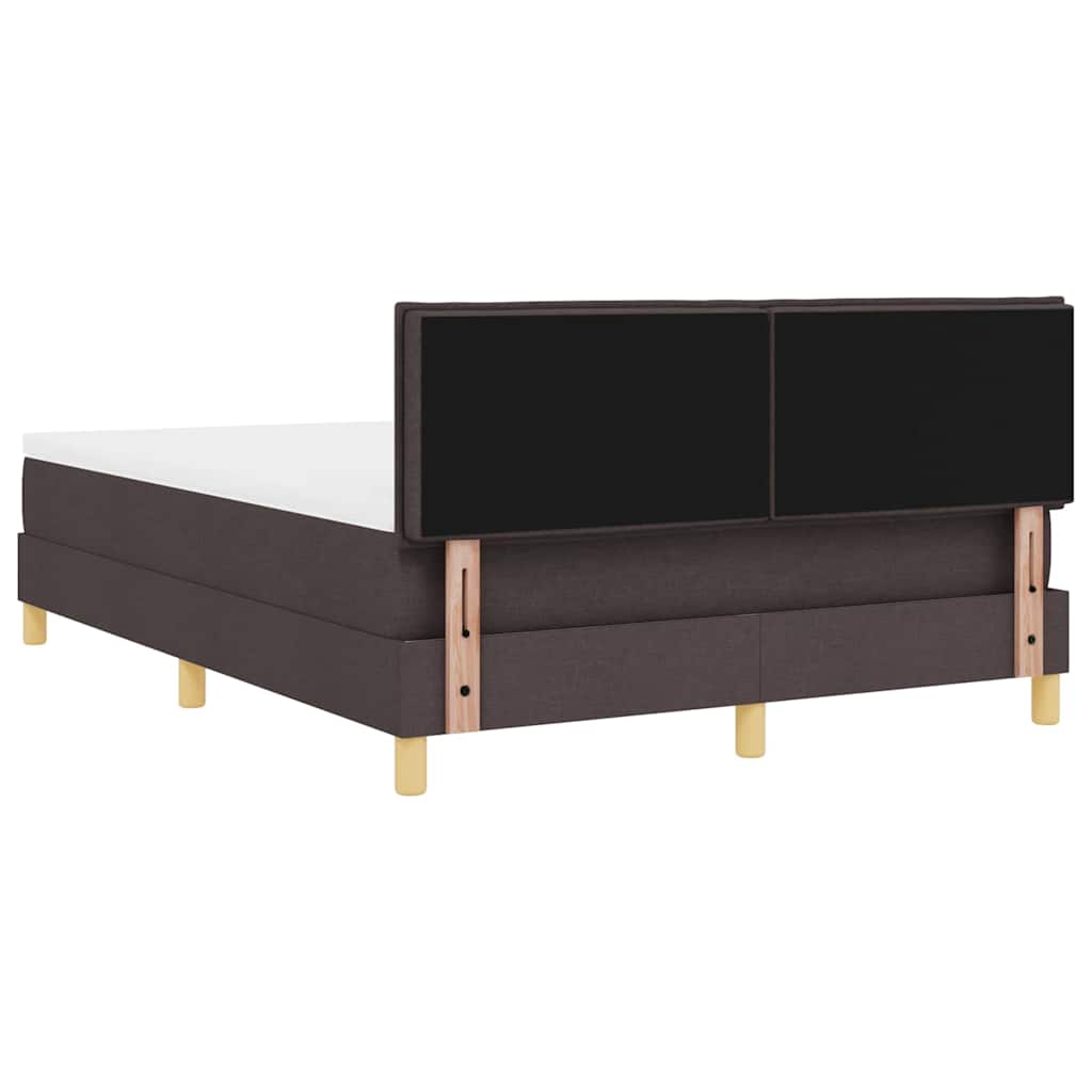 Letto a Sorgente LED Marrone Scuro 160 x 200 cm Tessuto | homemem39