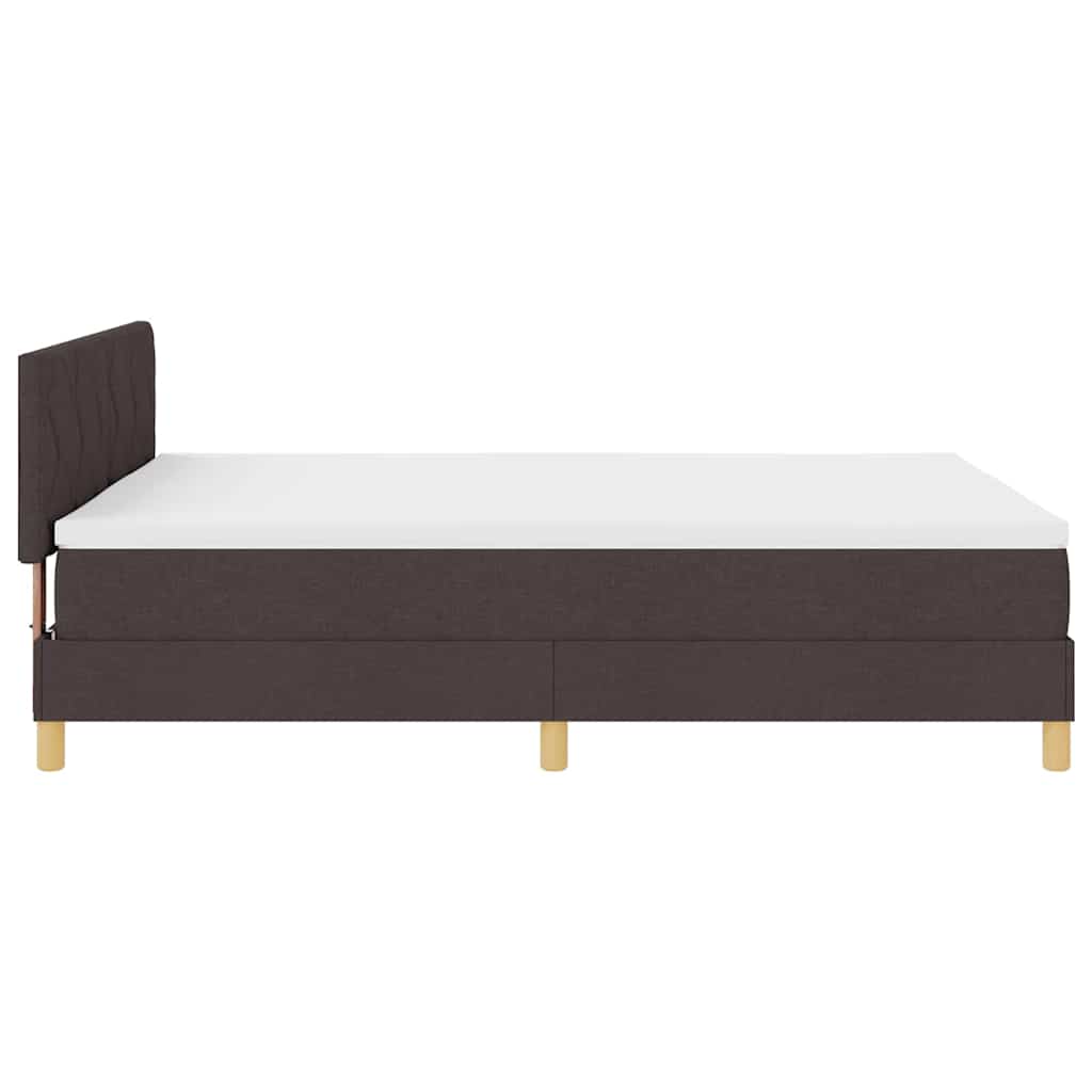 Letto a Sorgente LED Marrone Scuro 160 x 200 cm Tessuto | homemem39