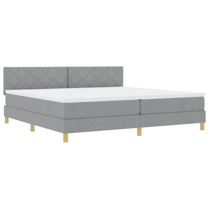 Letto a Sorgente LED Grigio chiaro 200 x 200 cm Tessuto | homemem39