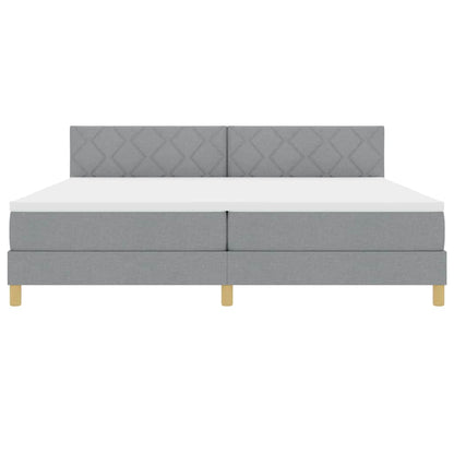 Letto a Sorgente LED Grigio chiaro 200 x 200 cm Tessuto | homemem39
