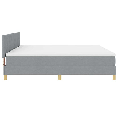 Letto a Sorgente LED Grigio chiaro 200 x 200 cm Tessuto | homemem39