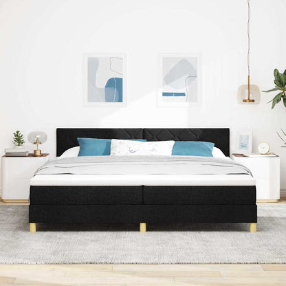 Letto a Sorgente LED con strisce LED Nero 200 x 200 cm Tessuto | homemem39