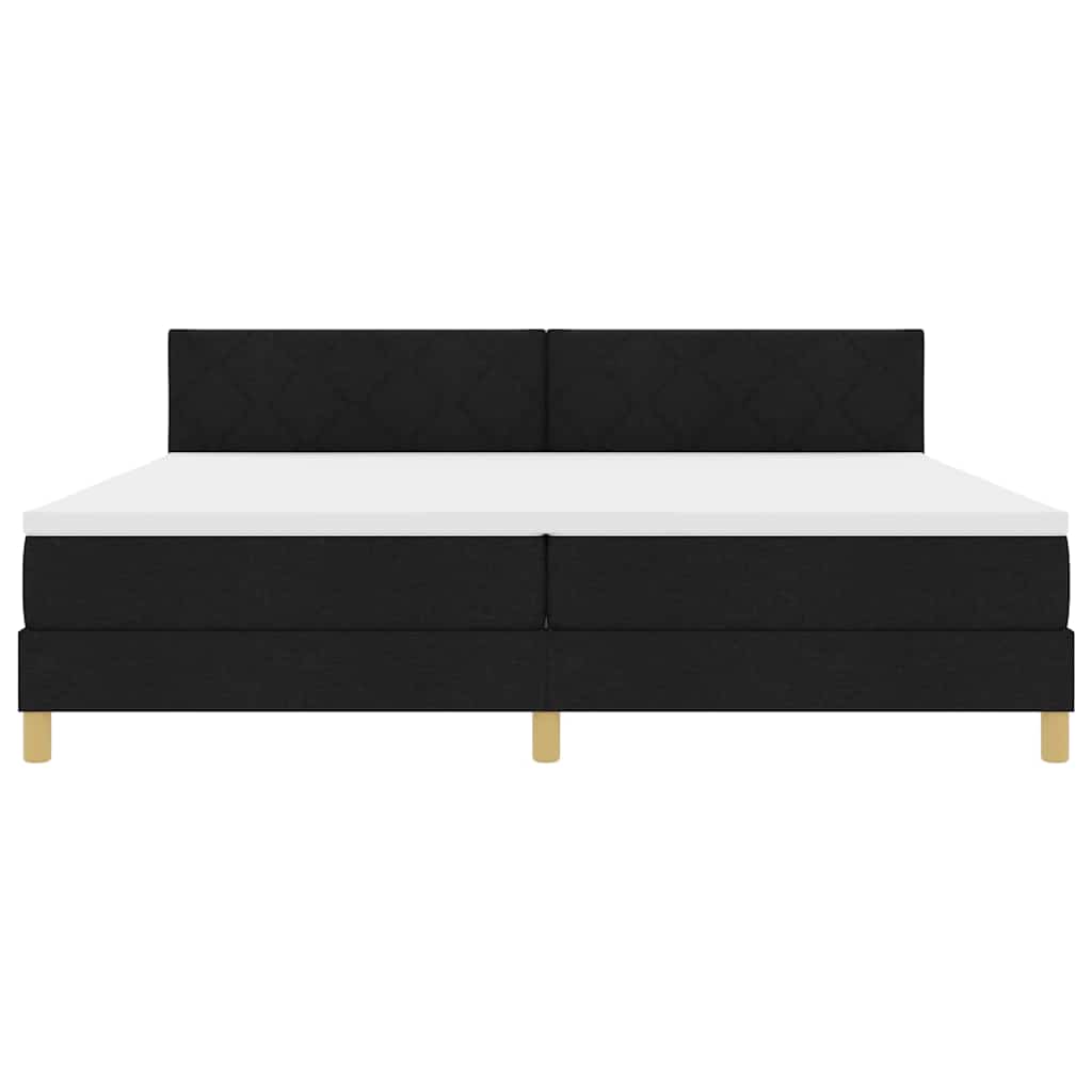 Letto a Sorgente LED con strisce LED Nero 200 x 200 cm Tessuto | homemem39