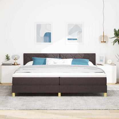 Letto a Sorgente LED Marrone Scuro 200 x 200 cm Tessuto | homemem39