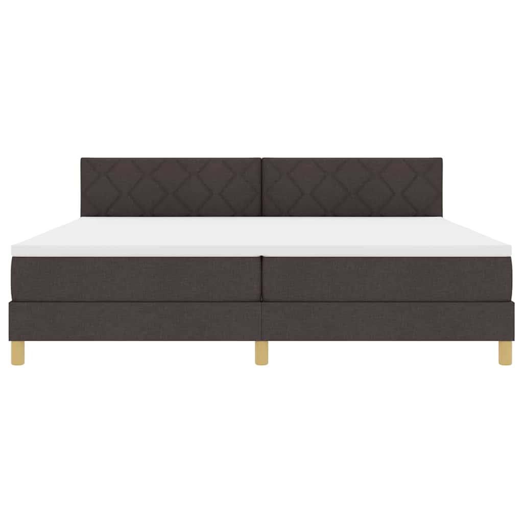 Letto a Sorgente LED Marrone Scuro 200 x 200 cm Tessuto | homemem39