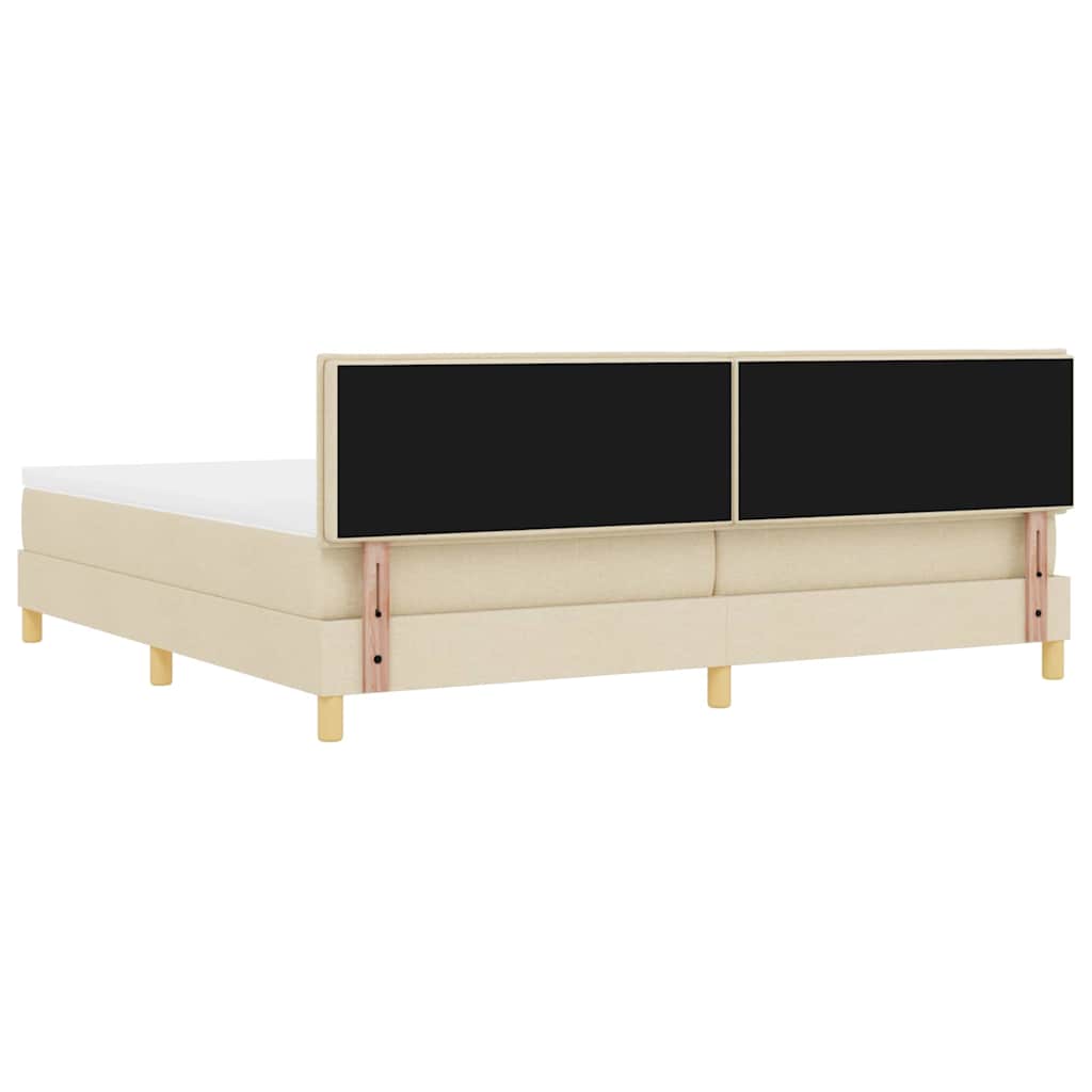 Letto a Sorgente LED con strisce LED Crema 200 x 200 cm Tessuto | homemem39