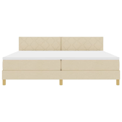 Letto a Sorgente LED con strisce LED Crema 200 x 200 cm Tessuto | homemem39