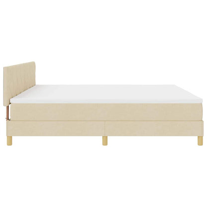 Letto a Sorgente LED con strisce LED Crema 200 x 200 cm Tessuto | homemem39
