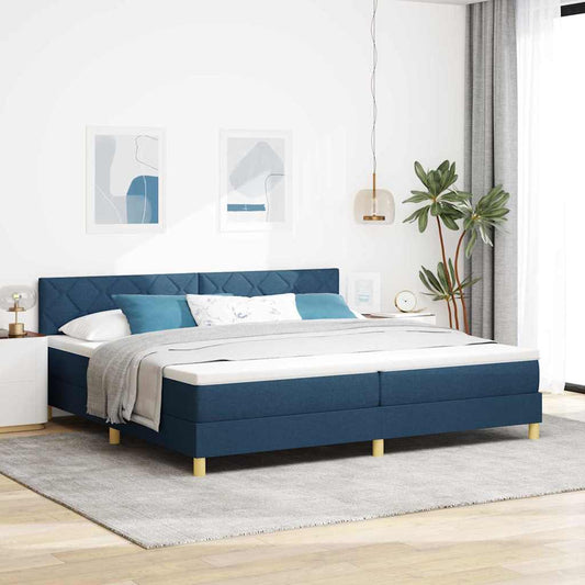 Letto a Sorgente LED con strisce LED Blu 200 x 200 cm Tessuto | homemem39