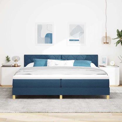 Letto a Sorgente LED con strisce LED Blu 200 x 200 cm Tessuto | homemem39