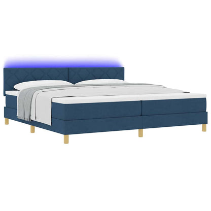 Letto a Sorgente LED con strisce LED Blu 200 x 200 cm Tessuto | homemem39