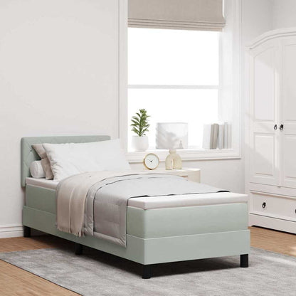Letto a Sorgente LED con led Grigio chiaro 80 x 200 cm Velluto | homemem39
