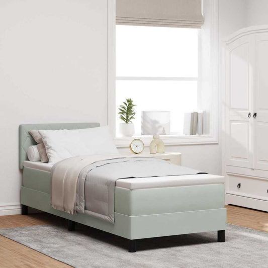 Letto a Sorgente LED con led Grigio chiaro 80 x 200 cm Velluto | homemem39
