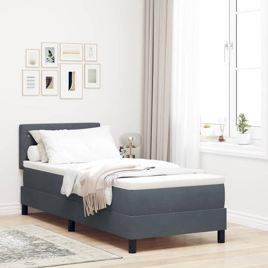 Letto a Sorgente LED con led Grigio scuro 80 x 200 cm Velluto | homemem39