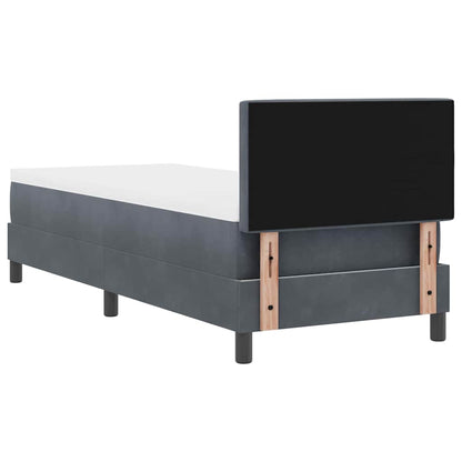 Letto a Sorgente LED con led Grigio scuro 80 x 200 cm Velluto | homemem39
