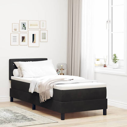 Letto a Sorgente LED con materasso Nero 80 x 200 cm Velluto | homemem39
