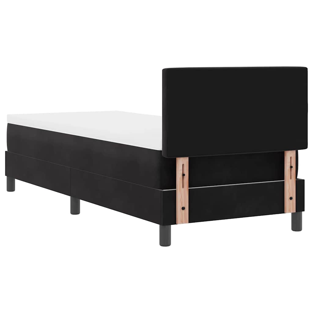 Letto a Sorgente LED con materasso Nero 80 x 200 cm Velluto | homemem39
