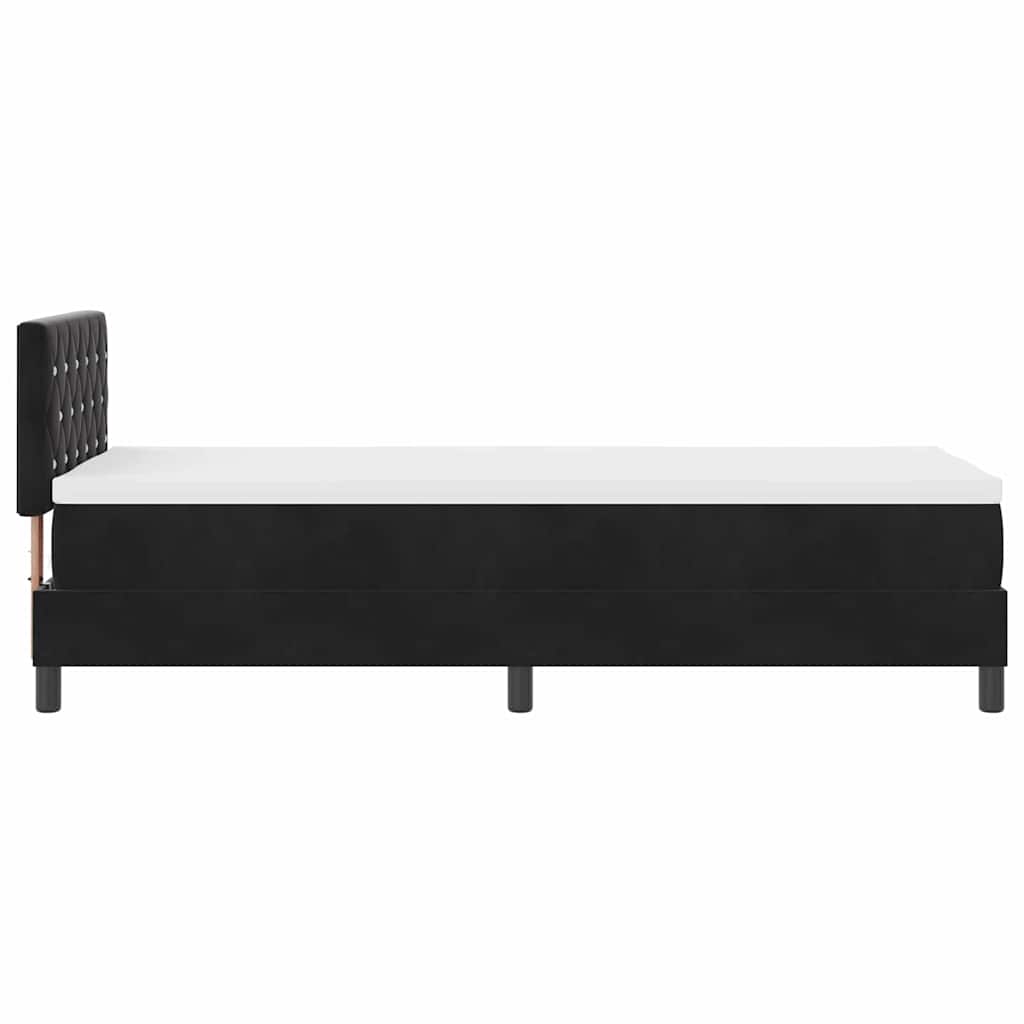 Letto a Sorgente LED con materasso Nero 80 x 200 cm Velluto | homemem39