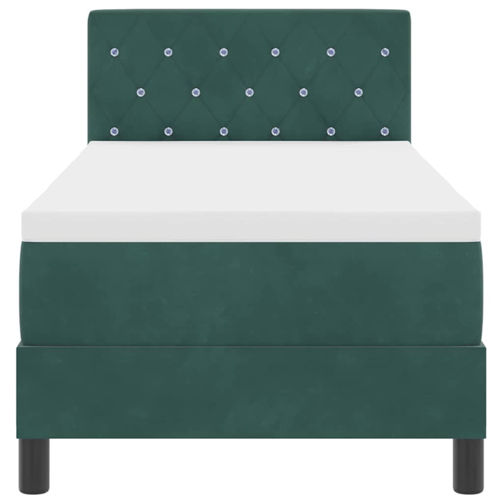 Letto a Sorgente LED con led Verde Scuro 80 x 200 cm Velluto | homemem39