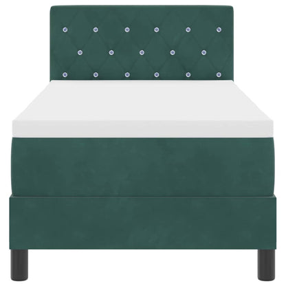 Letto a Sorgente LED con led Verde Scuro 80 x 200 cm Velluto | homemem39