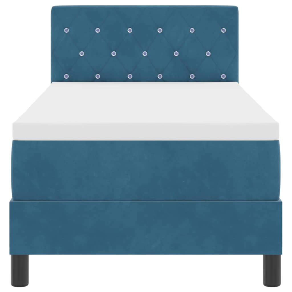 Letto a Sorgente LED con led Blu Scuro 80 x 200 cm Velluto | homemem39