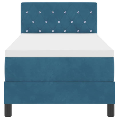 Letto a Sorgente LED con led Blu Scuro 80 x 200 cm Velluto | homemem39