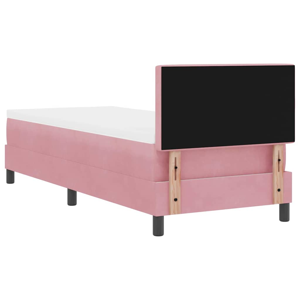 Letto a Sorgente LED con testiera Rosa 80 x 200 cm Velluto | homemem39