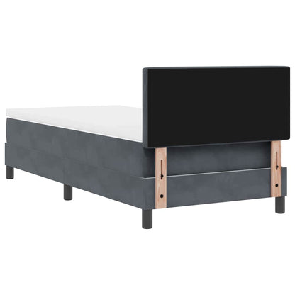 Letto a Sorgente LED con led Grigio scuro 90 x 190 cm Velluto | homemem39