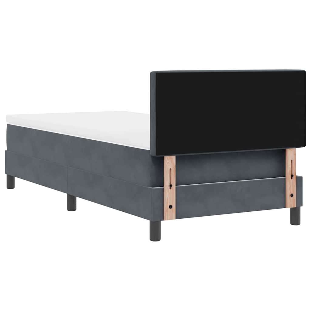 Letto a Sorgente LED con led Grigio scuro 90 x 190 cm Velluto | homemem39