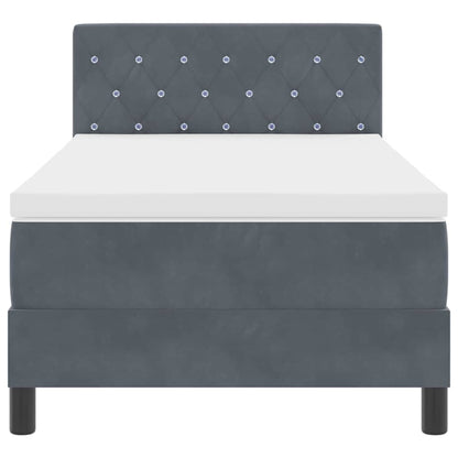 Letto a Sorgente LED con led Grigio scuro 90 x 200 cm Velluto | homemem39