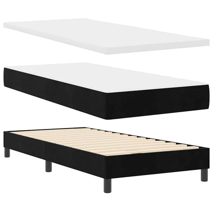 Letto a Sorgente LED con materasso Nero 90 x 200 cm Velluto