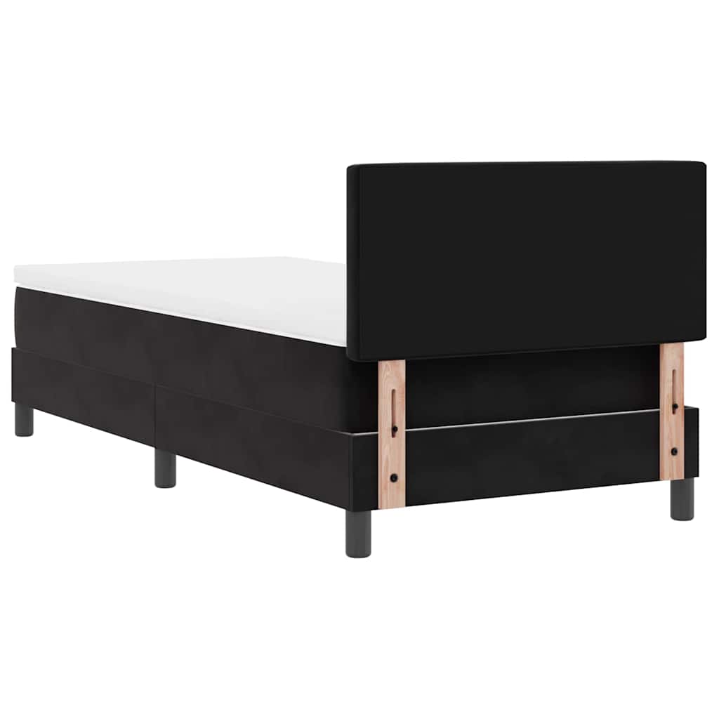 Letto a Sorgente LED con materasso Nero 100 x 200 cm Velluto | homemem39