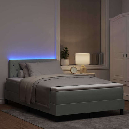 Letto a Sorgente LED con led Grigio chiaro 120 x 190 cm Velluto | homemem39