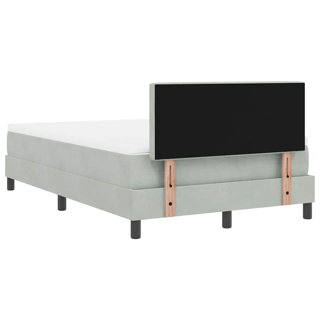 Letto a Sorgente LED con led Grigio chiaro 120 x 190 cm Velluto | homemem39
