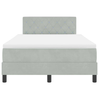 Letto a Sorgente LED con led Grigio chiaro 120 x 190 cm Velluto | homemem39