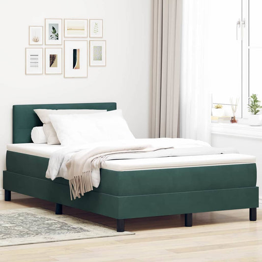 Letto a Sorgente LED con led Verde Scuro 120 x 190 cm Velluto | homemem39