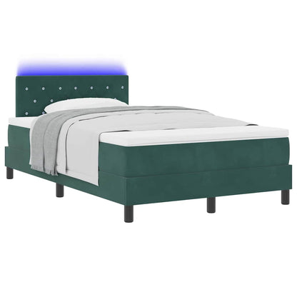 Letto a Sorgente LED con led Verde Scuro 120 x 190 cm Velluto | homemem39