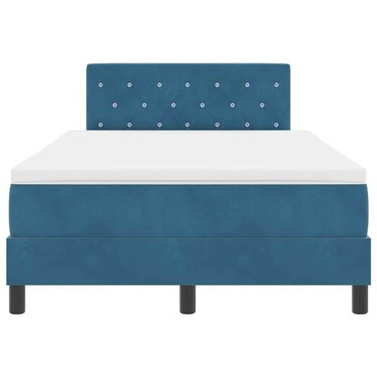 Letto a Sorgente LED con led Blu Scuro 120 x 190 cm Velluto | homemem39