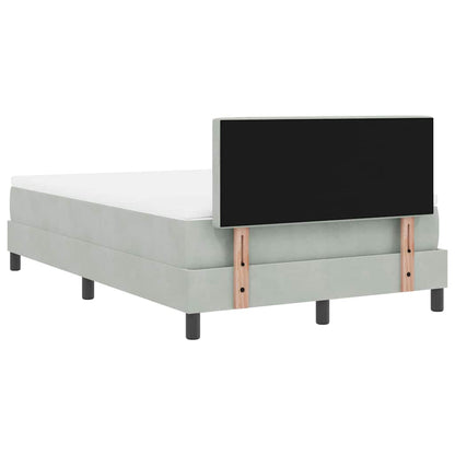 Letto a Sorgente LED con led Grigio chiaro 120 x 200 cm Velluto | homemem39
